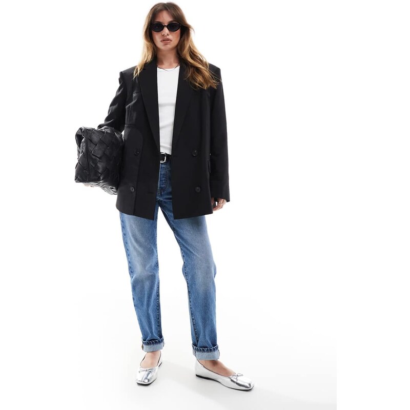 ASOS DESIGN inside out tailored oversized blazer in black 105682864