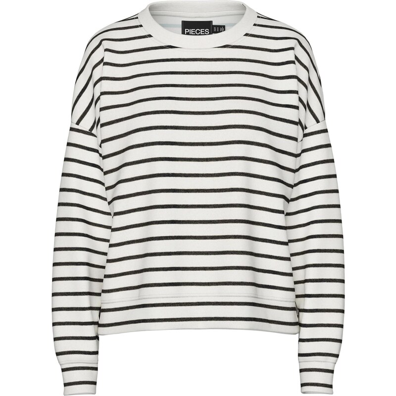 PIECES Mikina Chilli černá / offwhite