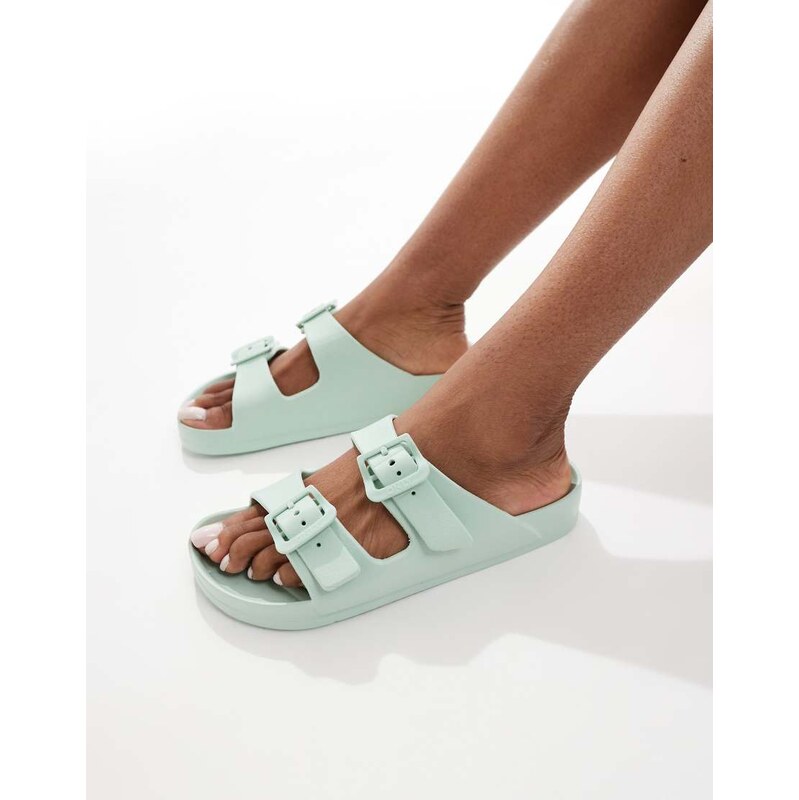 ONLY double strap sandal in sage-Green