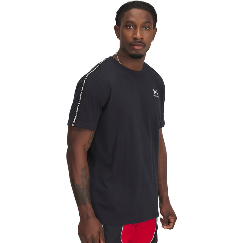 Tričko Under Armour Icon HWT Tee Taping Black/ White M