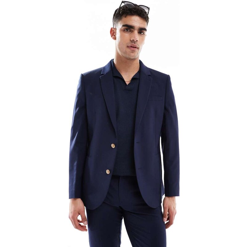 ASOS DESIGN washable slim suit jacket with lightweight worsted