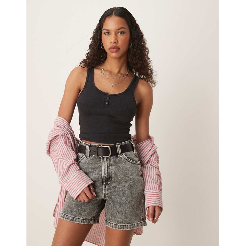 Dickies carpenter regular fit denim shorts in washed light grey 105709002