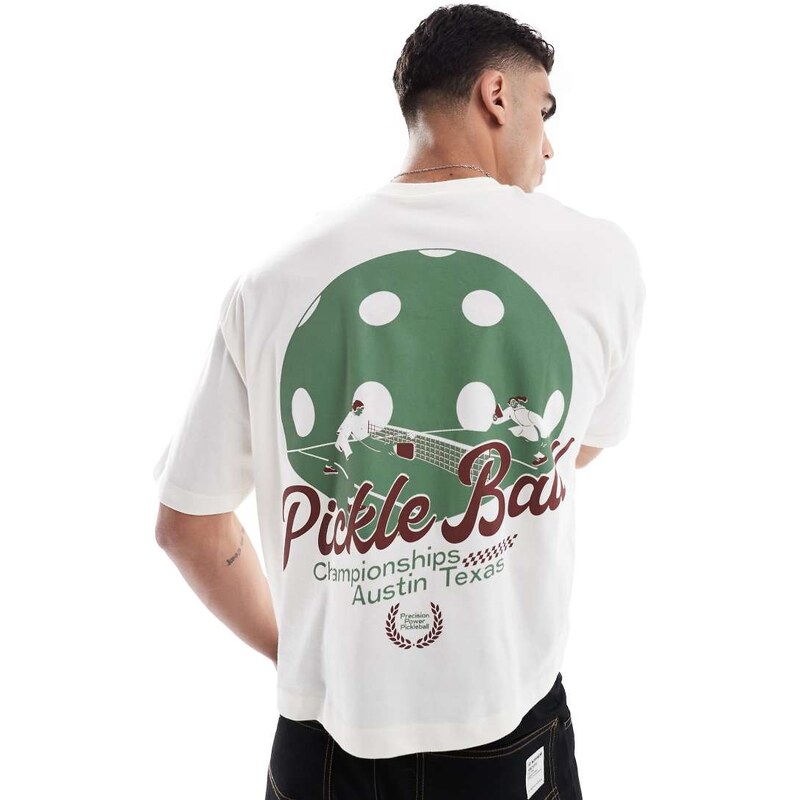 ASOS DESIGN cropped oversized t-shirt with sports graphic in