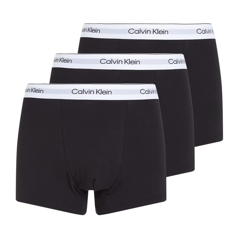 Calvin Klein Icon Cotton Stretch 3 pack darted trunk in black