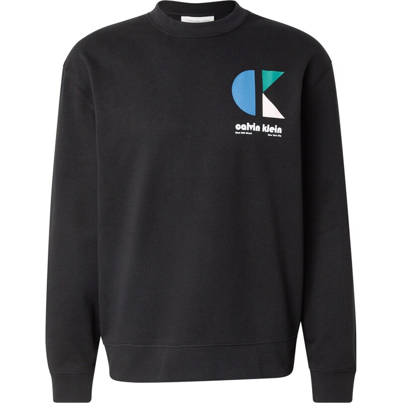 Calvin Klein Jeans Mikina světlemodrá / rákos / černá / bílá