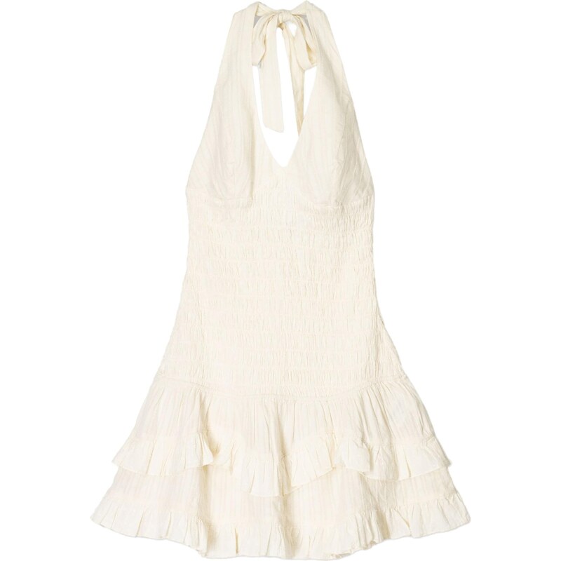 Bershka Letní šaty pastelově žlutá