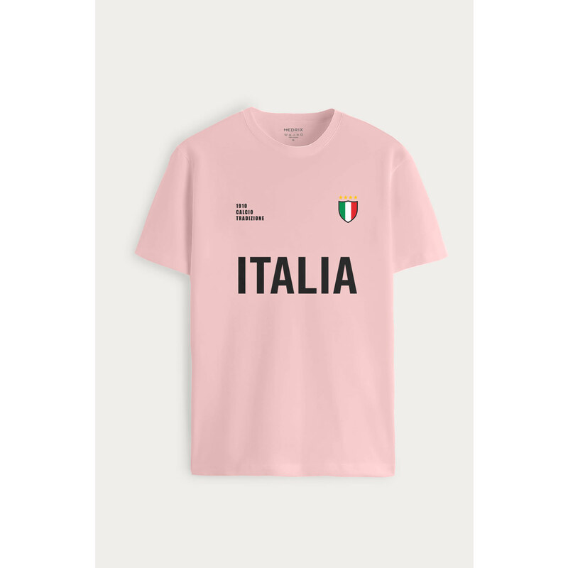 Tričko, Barva Růžová, s Potiskem Italia Bold