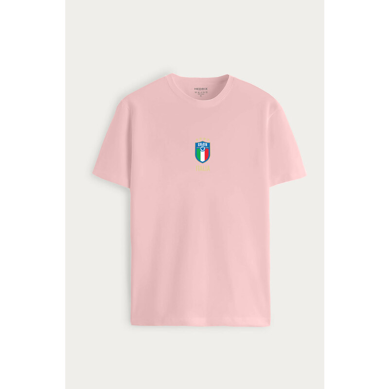 Tričko, Barva Růžová, s Potiskem Calcio