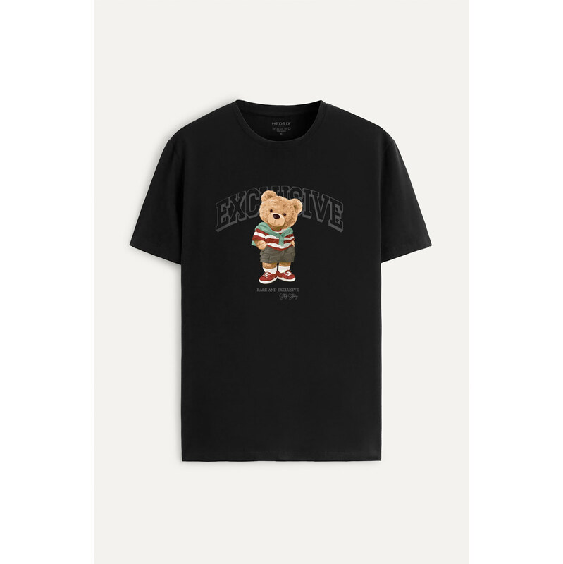 Tričko, Barva Černá, s Potiskem Exclusive Teddy
