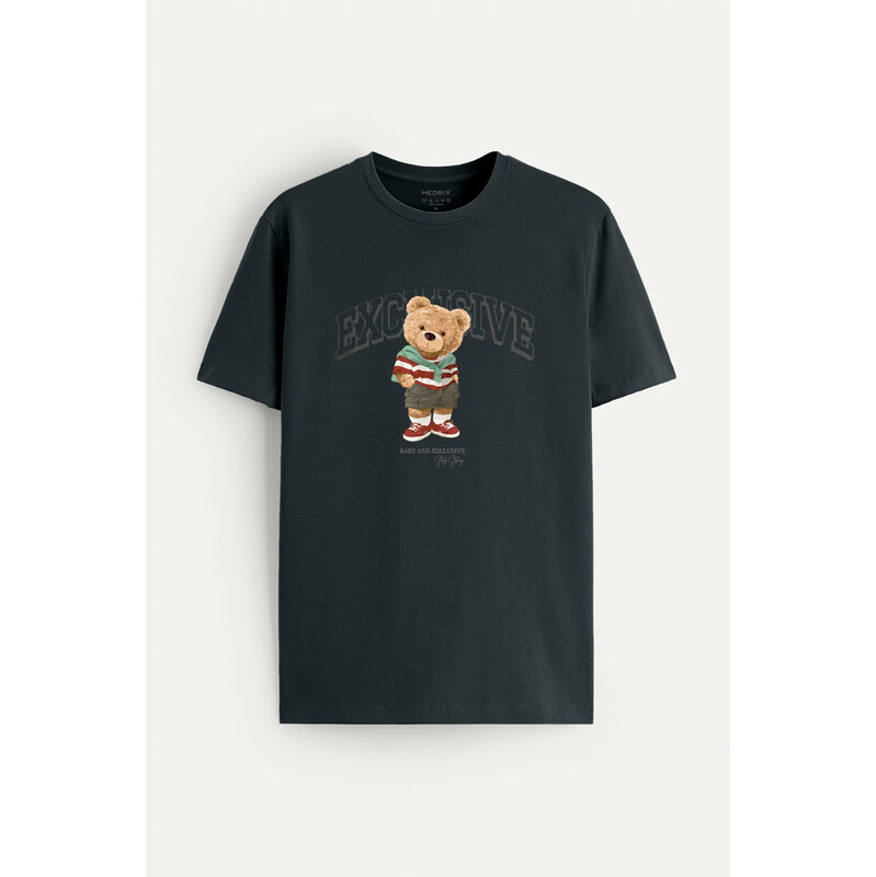 Tričko, Barva Železitě Šedá, s Potiskem Exclusive Teddy