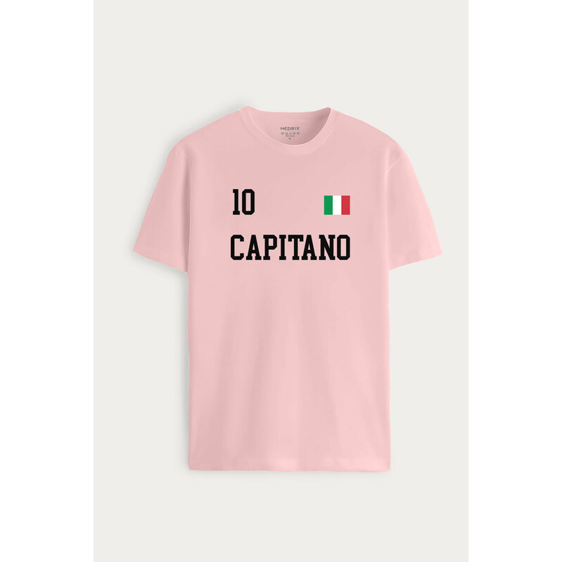 Tričko, Barva Růžová, s Potiskem Capitano Legend 10