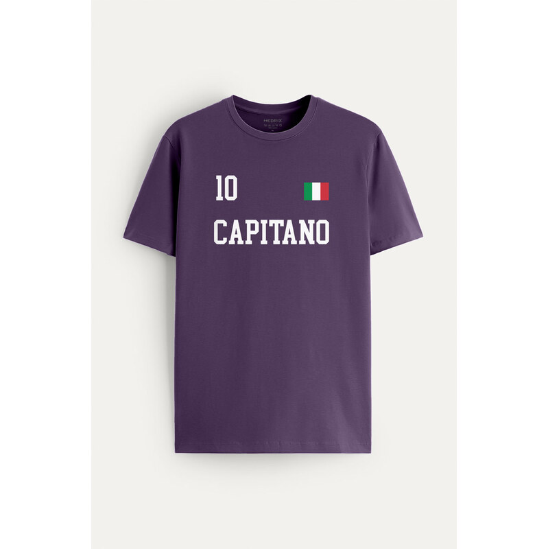 Tričko, Barva Fialová , s Potiskem Capitano Legend 10