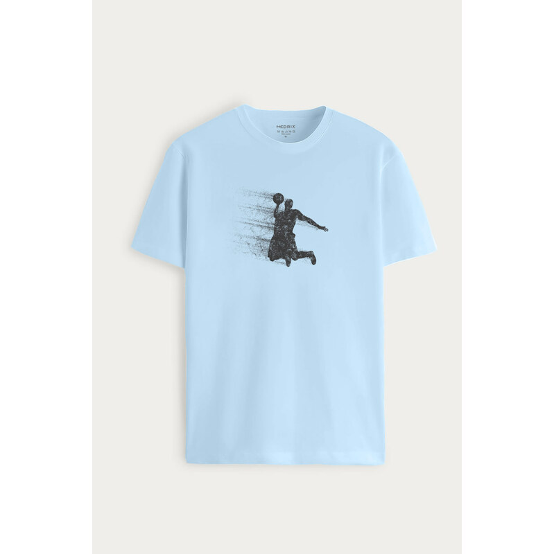 Tričko, Barva Nebesky Modrá , s Potiskem Dunking GOAT