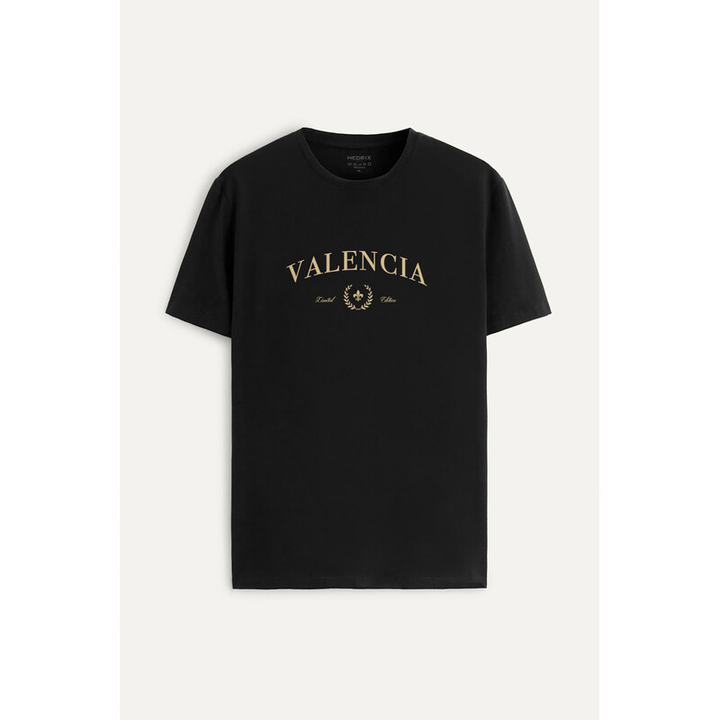 Tričko, Barva Černá, s Potiskem Valencia Signature