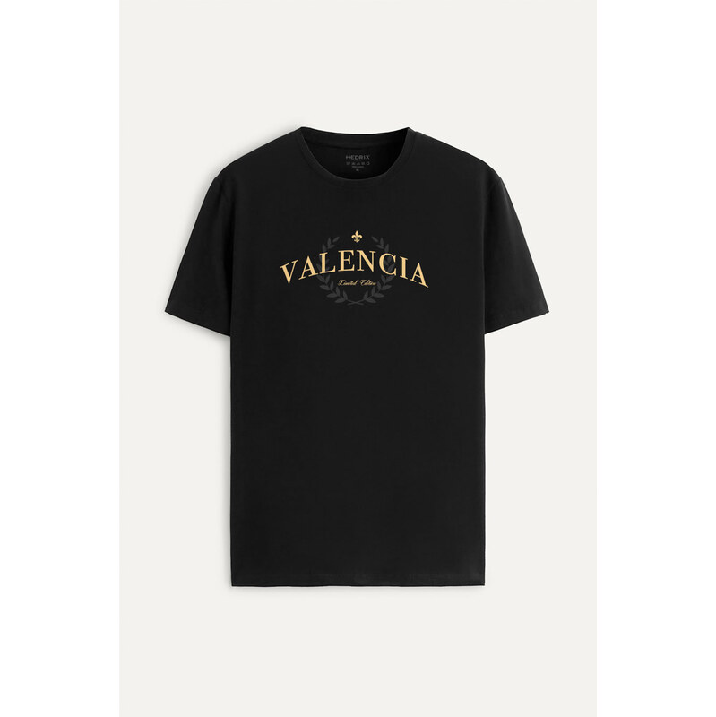 Tričko, Barva Černá, s Potiskem Valencia Elite