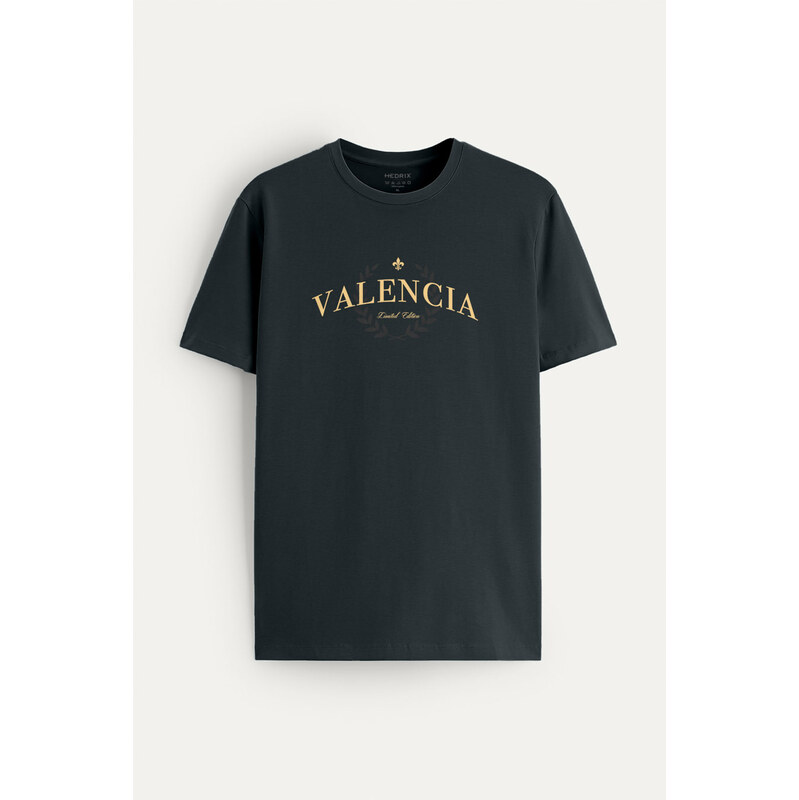 Tričko, Barva Železitě Šedá, s Potiskem Valencia Elite