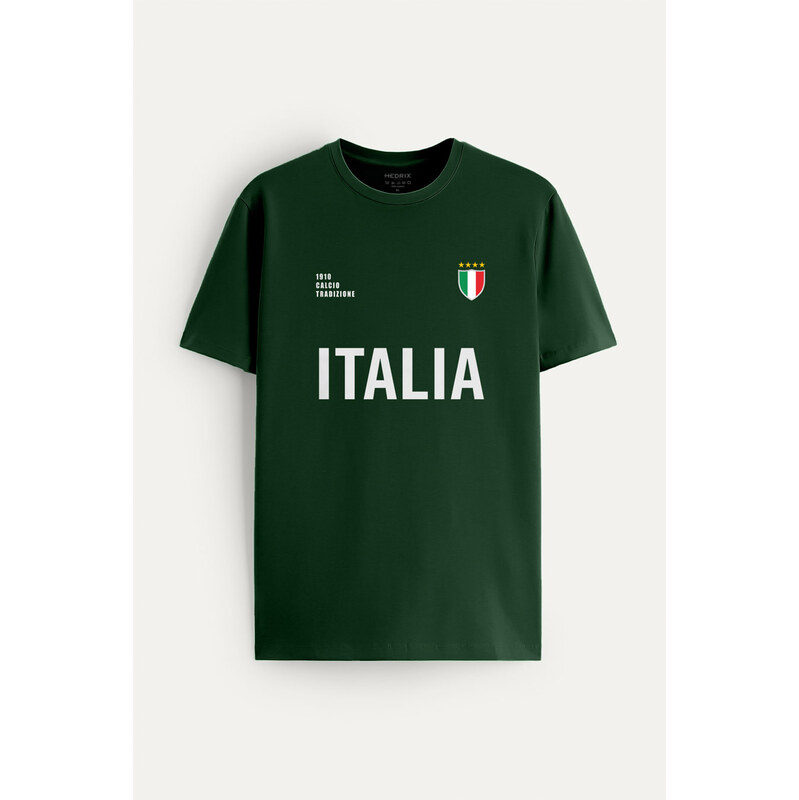 Tričko, Barva Zelená, s Potiskem Italia Bold
