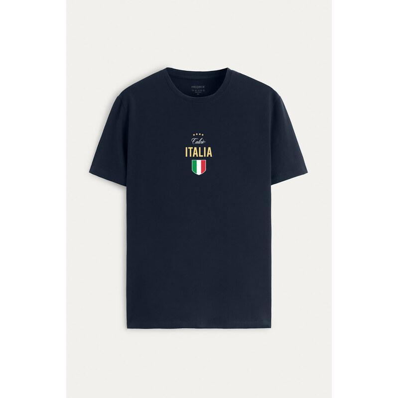 Tričko, Barva Modrá, s Potiskem Calcio Italia