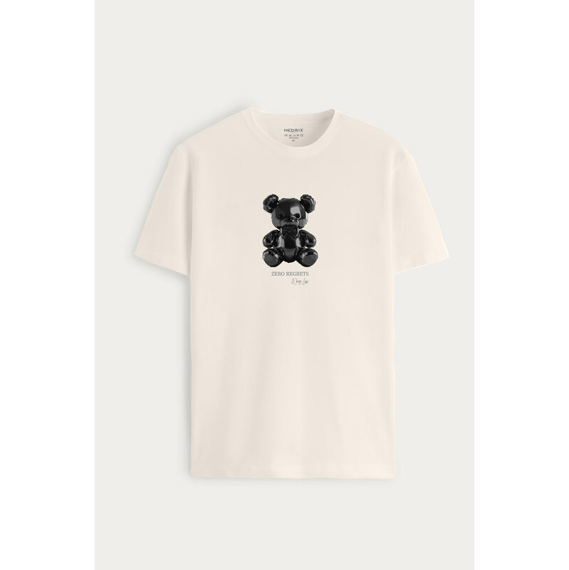 Tričko, Barva Ekru, s Potiskem Dark Shades Teddy