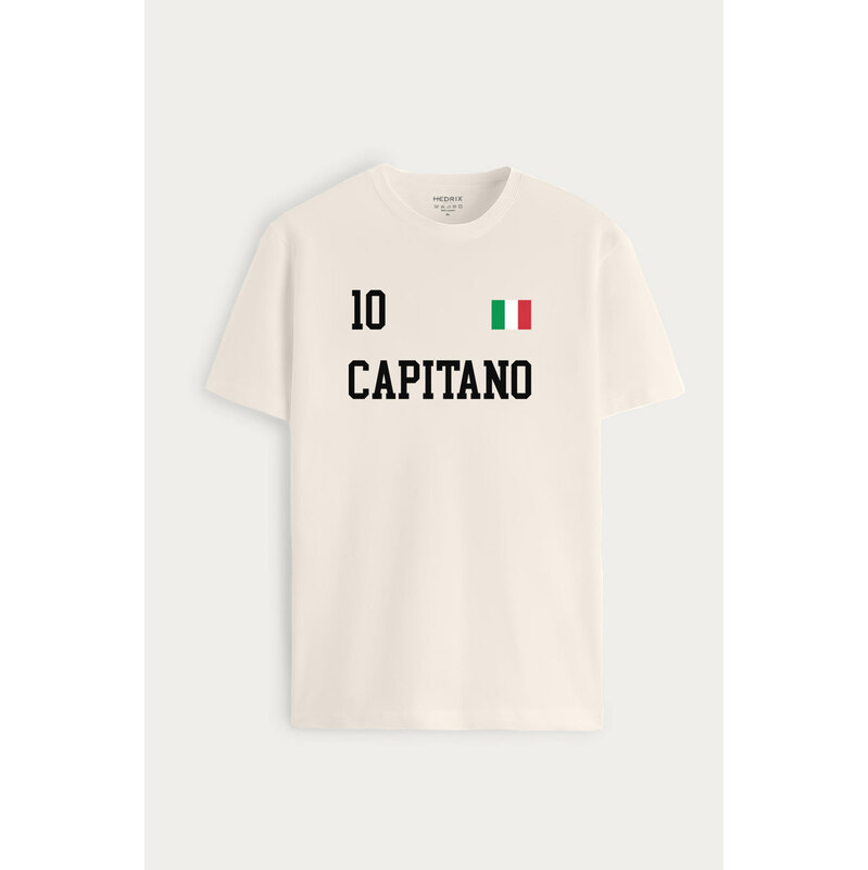Tričko, Barva Ekru, s Potiskem Capitano Legend 10