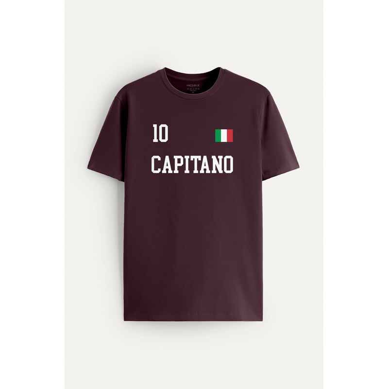 Tričko, Barva Bordó, s Potiskem Capitano Legend 10