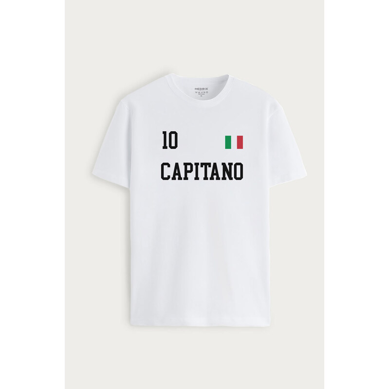 Tričko, Barva Bílá, s Potiskem Capitano Legend 10