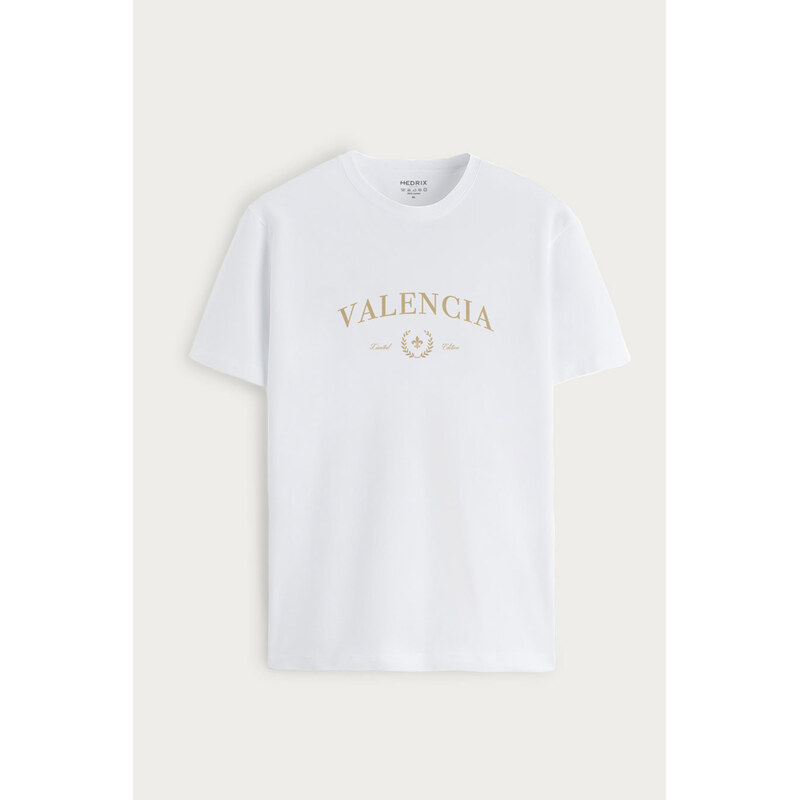 Tričko, Barva Bílá, s Potiskem Valencia Signature