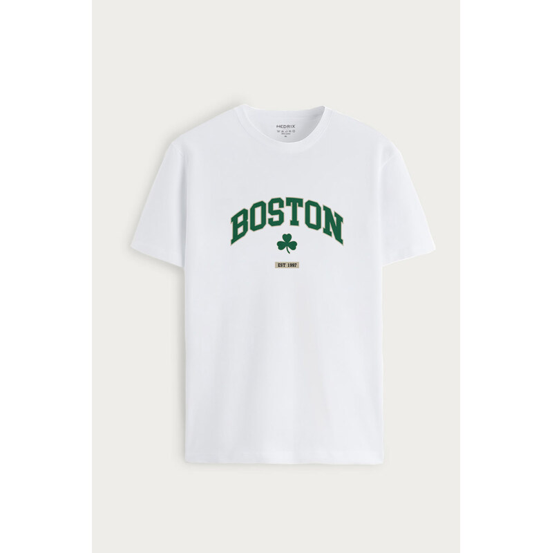 Tričko, Barva Bílá, s Potiskem Boston Legacy