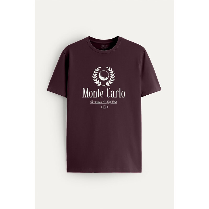 Tričko, Barva Bordó, s Potiskem Monte Carlo Legacy