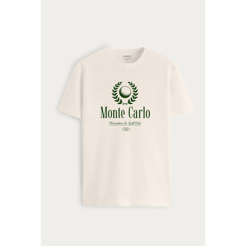 Tričko, Barva Ekru, s Potiskem Monte Carlo Legacy