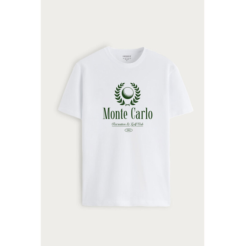 Tričko, Barva Bílá, s Potiskem Monte Carlo Legacy