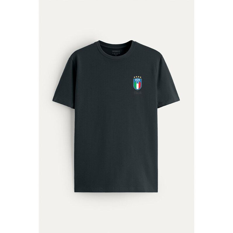 Tričko, Barva Železitě Šedá, s Potiskem Calcio Vintage