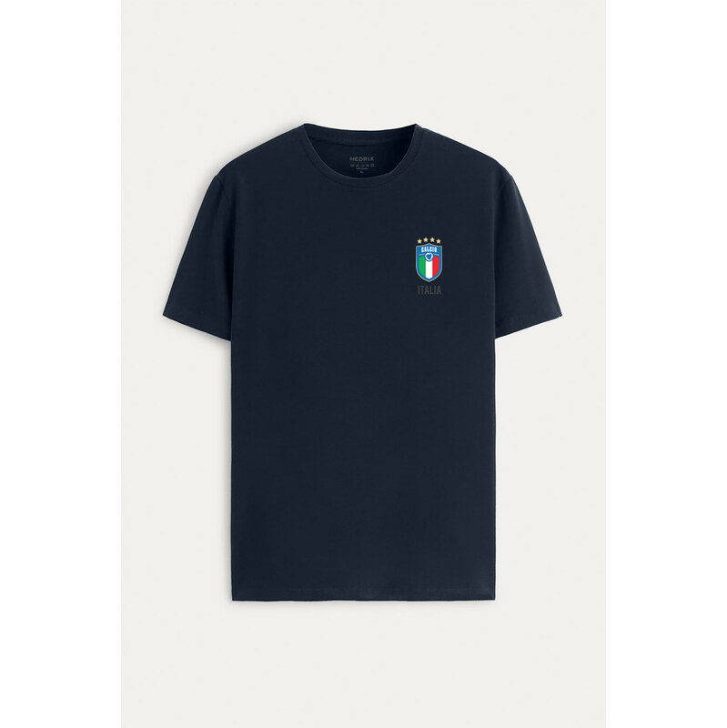 Tričko, Barva Modrá, s Potiskem Calcio Vintage