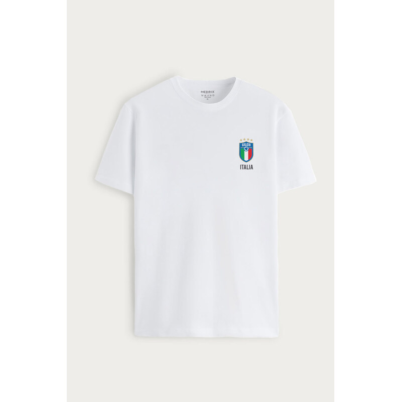 Tričko, Barva Bílá, s Potiskem Calcio Vintage