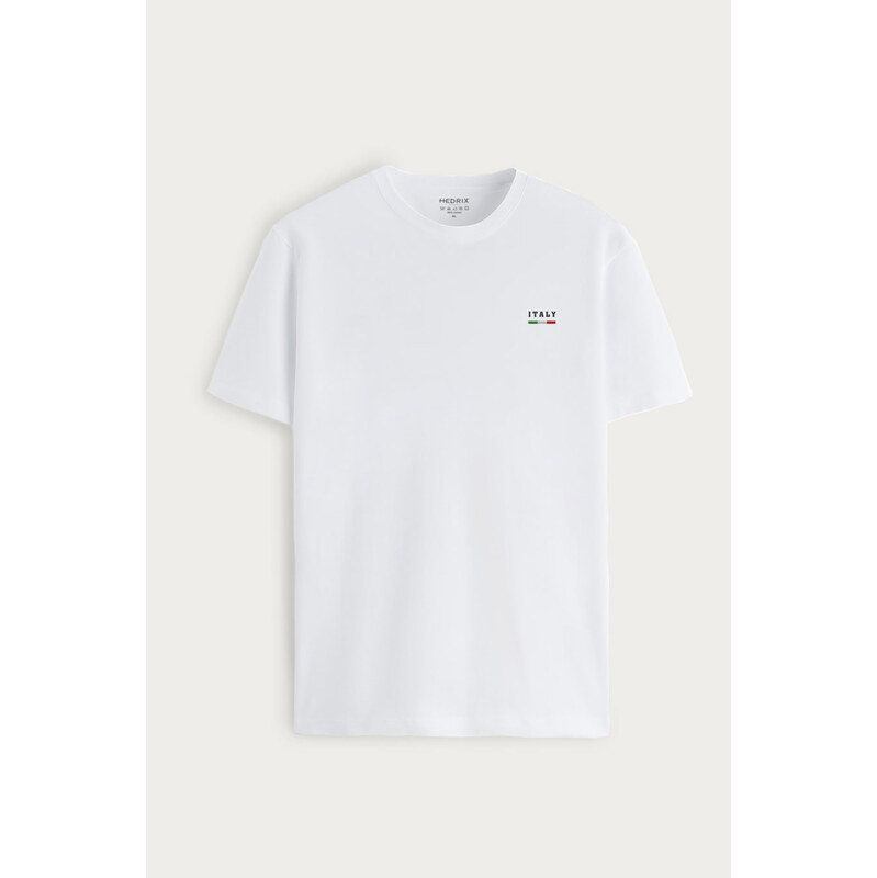 Tričko, Barva Bílá, s Potiskem Italy Retro Stripe