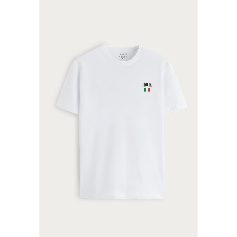 Tričko, Barva Bílá, s Potiskem Italia Vintage Flag