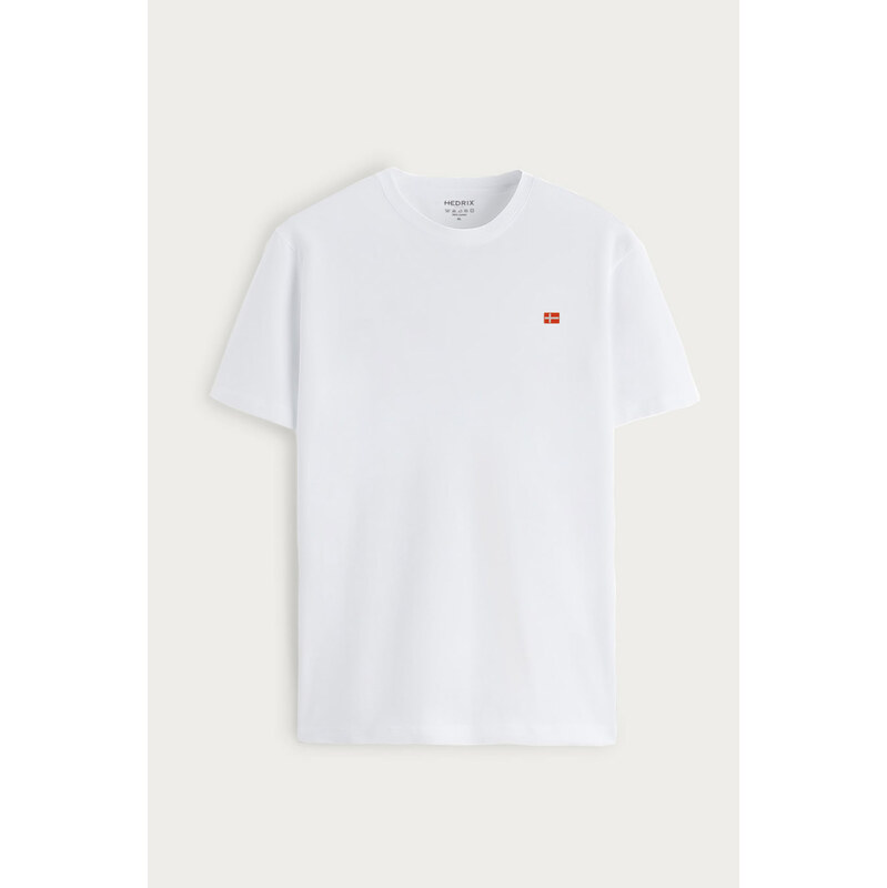 Tričko, Barva Bílá, s Potiskem Denmark Flag Minimal