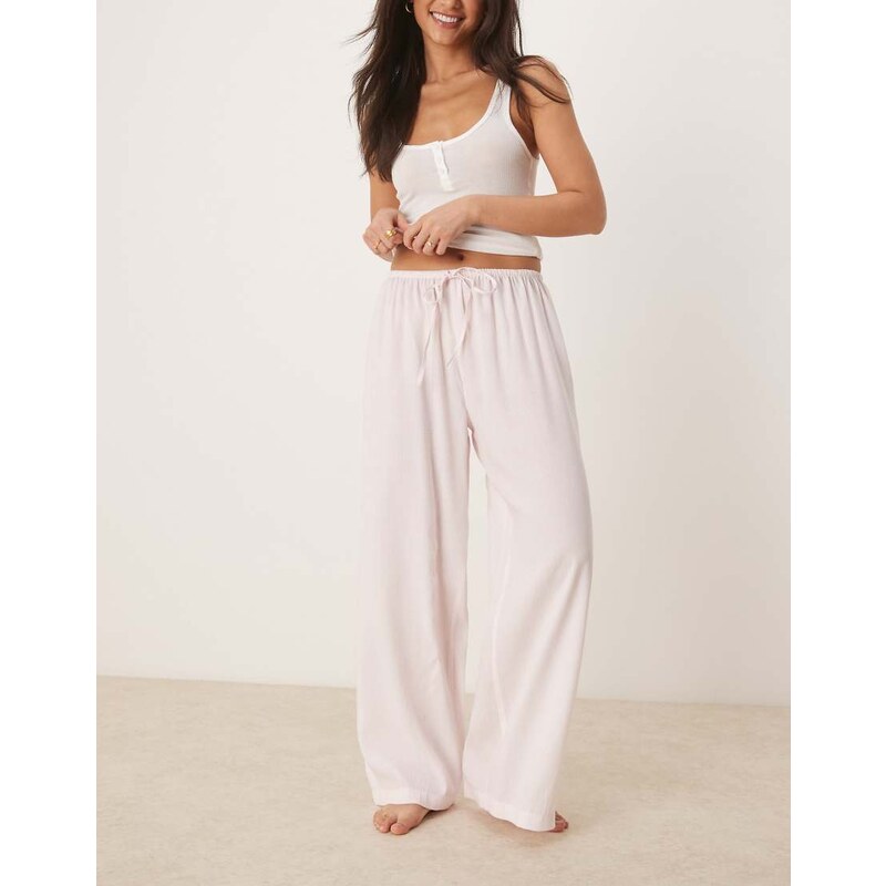 Luna oversized pyjama bottoms in baby pink stripe 105851930