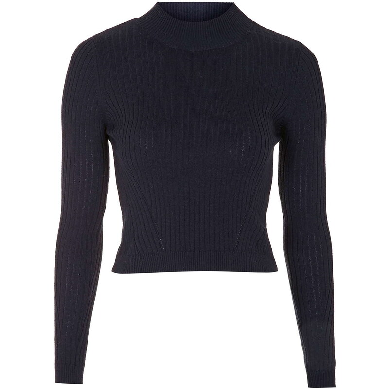 Topshop Ribbed Wool Blend Cropped Jumper