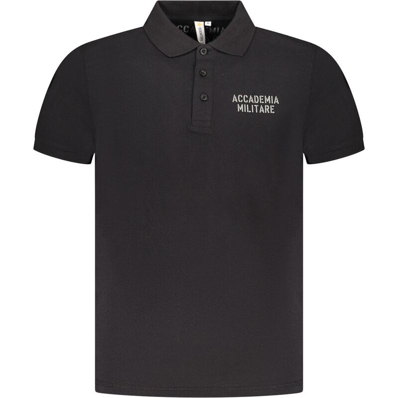 ACCADEMIA MILITARE Černé pánské polo triko s krátkým rukávem 107266310
