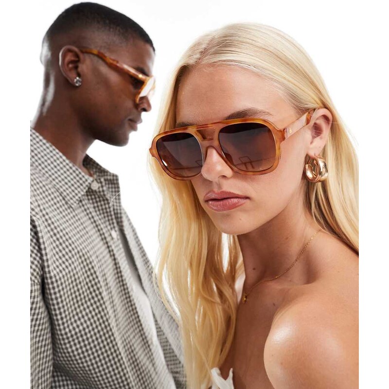 Aire Whirlpool oversized aviator sunglasses in vintage tort-Brown 105936721