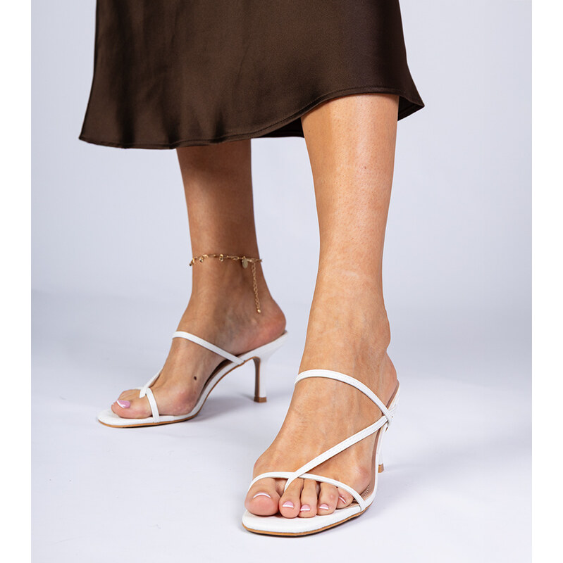 D/CEO Gemre White elegant heeled mules Kapilon 106999457
