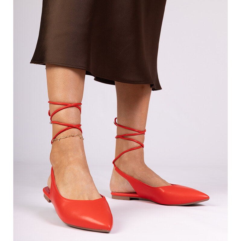 Gemre Red flat eco-leather pumps Terry 106999547