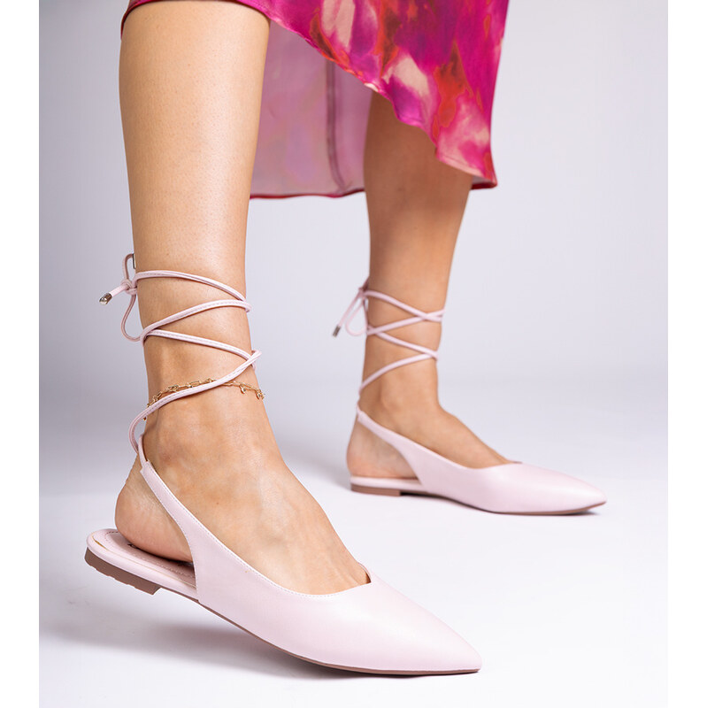 Gemre Pink flat eco-leather pumps Terry 106999488