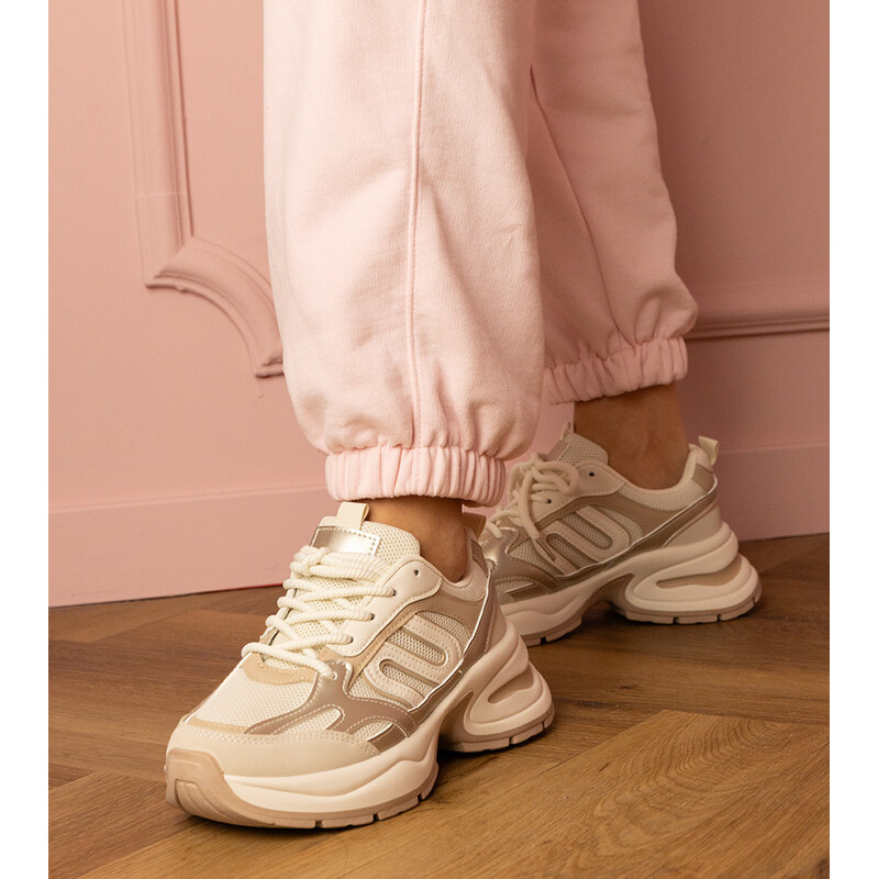 Gemre Beige Aries chunky sole sports sneakers 107358731