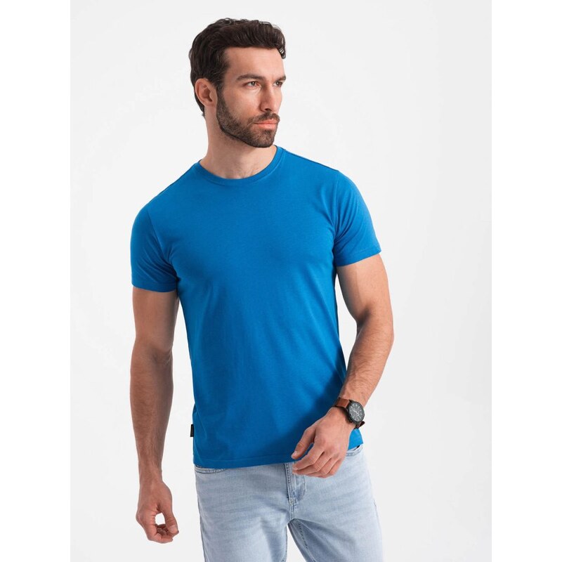 Ombre Clothing Nebesky modré bavlněné tričko V12 TSBS-0146