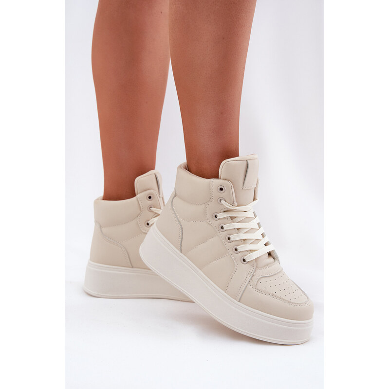 EVENTO Vysoké dámské sneakers na platformě béžové Tillive