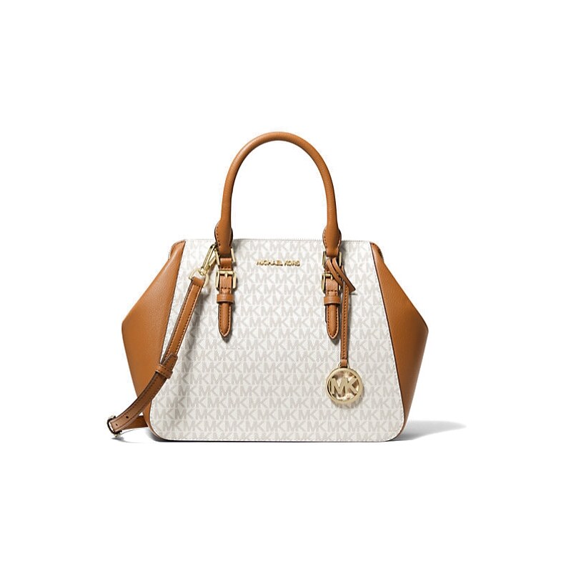 Michael Kors kabelka Charlotte large satchel logo vanilla