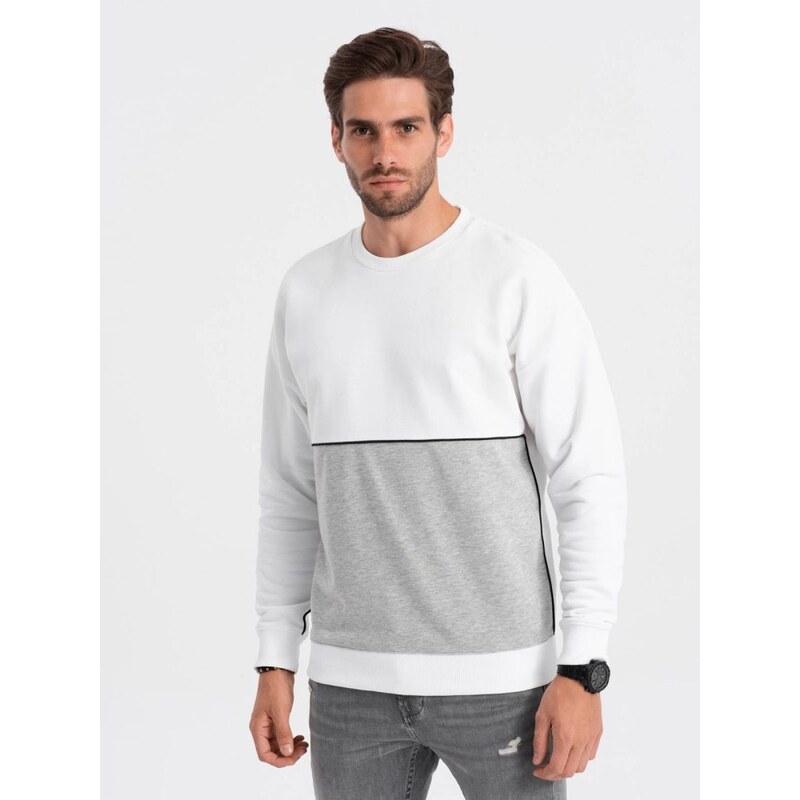 Ombre Clothing Neobvyklá mikina v šedé barvě V1 OM-SSNZ-0130