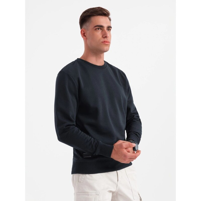 Ombre Clothing Základní bavlněná pánská mikina v černé barvě V9